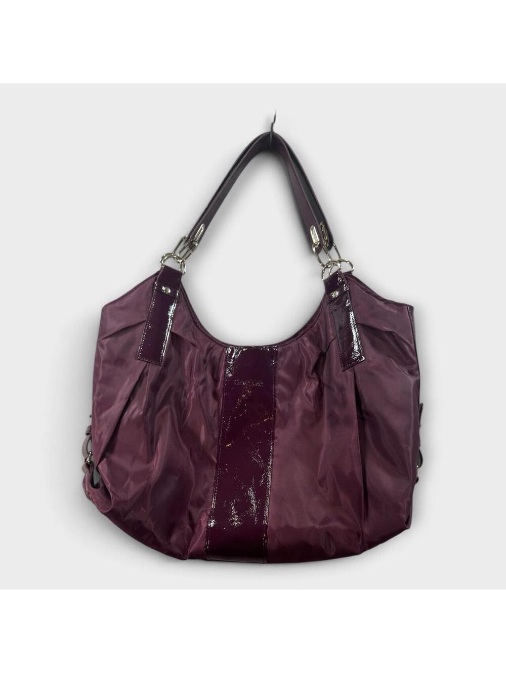Calvin Klein Vintage Plum Purple Nylon Hobo Shoulder Bag Y2K Oversized Tote